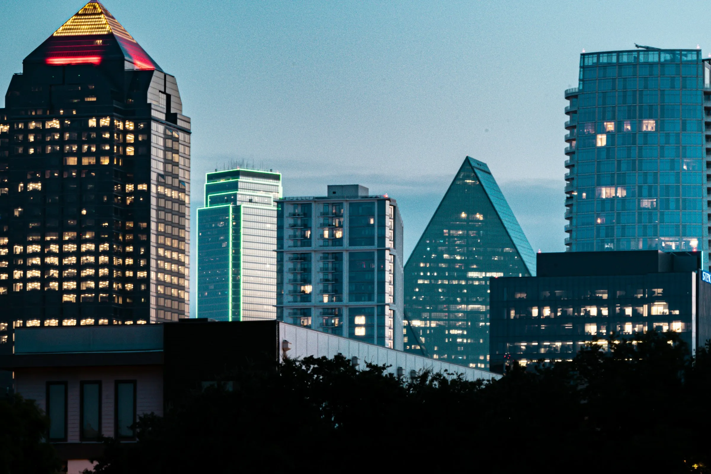 Dallas skyline at blue hour